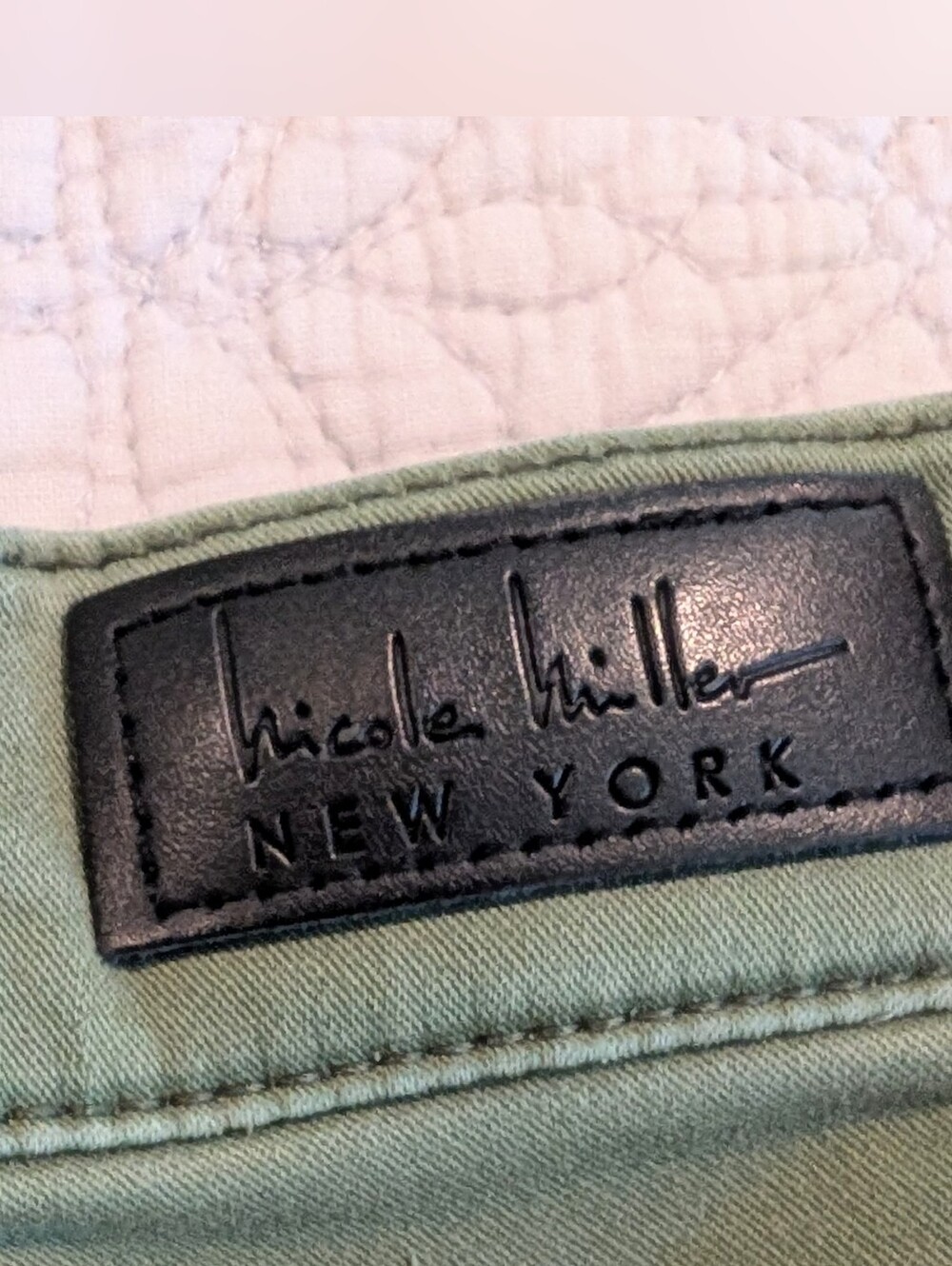 Nicole Miller Olive Green Stretchy Soho High Rise Ankle Skinny Jeans Size 12 - Picture 5 of 9